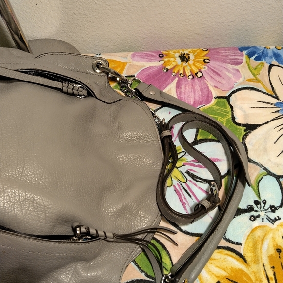 orYANY Danielle Italian Leather Convertible Shoulder/ Crossbody Bag In Gray - Picture 7 of 12